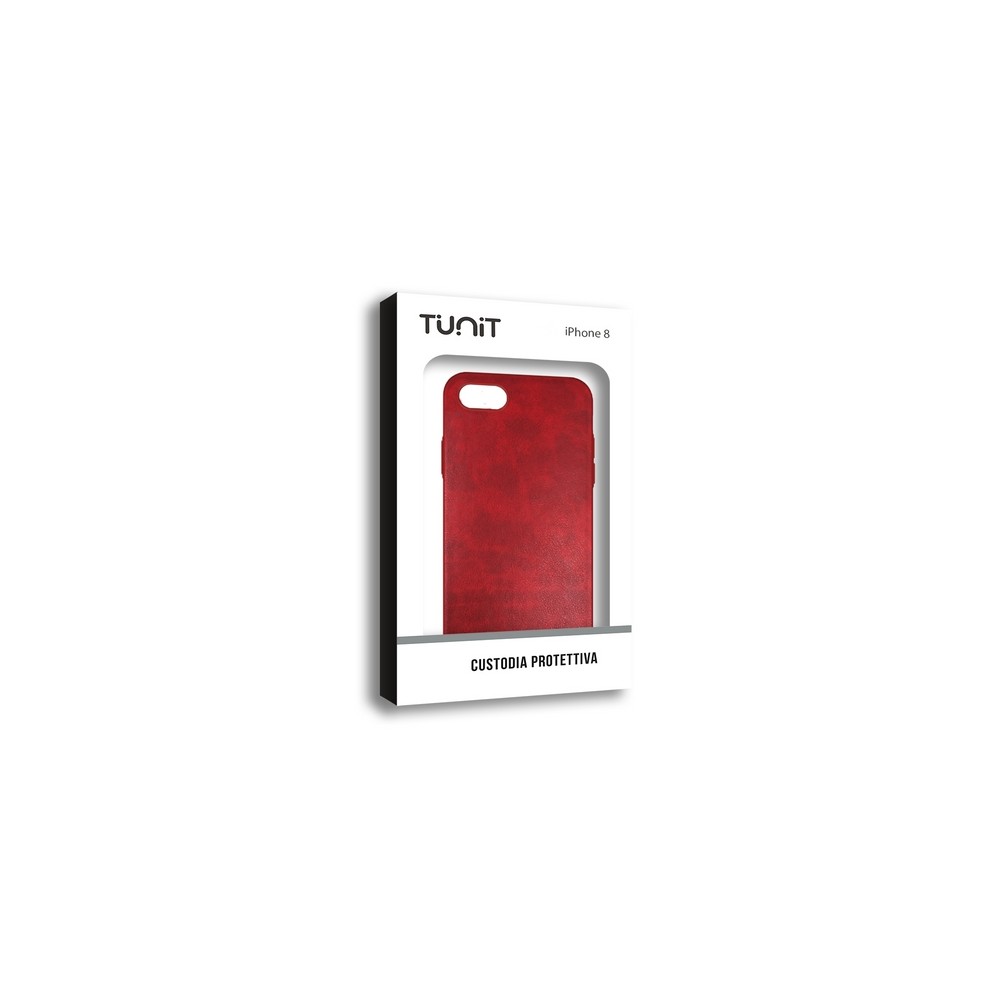 TUNIT LIGHT CASE - IPHONE 8/SE \\ CUSTODIA EFFETTO PELLE - RED