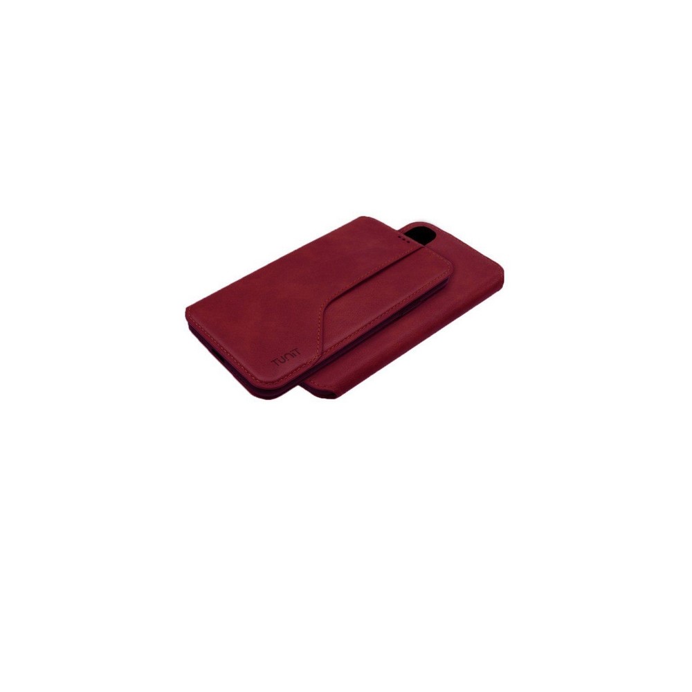 Tunit Book Case - iPhone XR \\ Cover portfolio effetto pelle con portatessere - Red