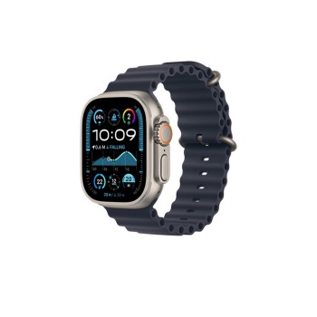 49mm Navy Ocean Band Extension - Natural Titanium Finish