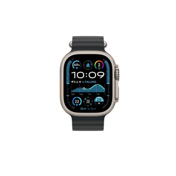 49mm Black Ocean Band - Natural Titanium Finish