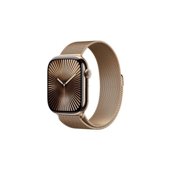 Apple Watch Series 10 GPS + Cellular 46mm Gold Titanium Case with Gold Milanese Loop - S/M