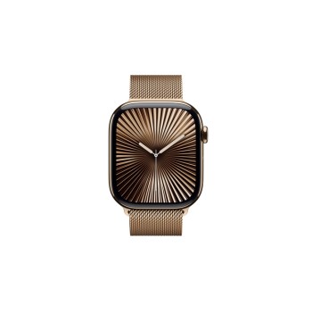 Apple Watch Series 10 GPS + Cellular 46mm Gold Titanium Case with Gold Milanese Loop - S/M