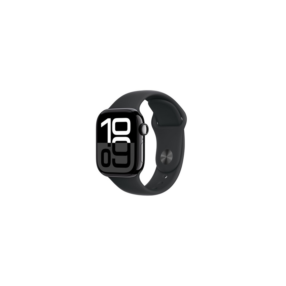 Apple Watch Series 10 GPS 42mm Jet Black Aluminium Case with Black Sport Band - S/M