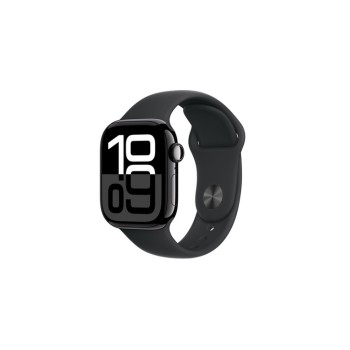 Apple Watch Series 10 GPS 42mm Jet Black Aluminium Case with Black Sport Band - S/M