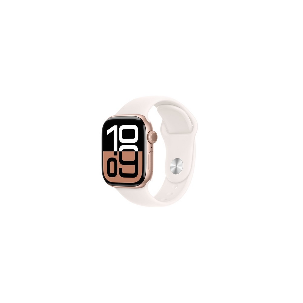 APPLE Apple Watch Series 10 GPS 42mm Rose Gold Aluminium Case with Light Blush Sport Band - S/M