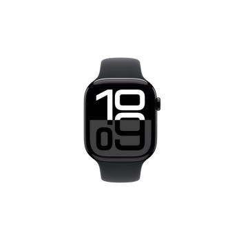 Apple Watch Series 10 GPS + Cellular 46mm Jet Black Aluminium Case with Black Sport Band - M/L