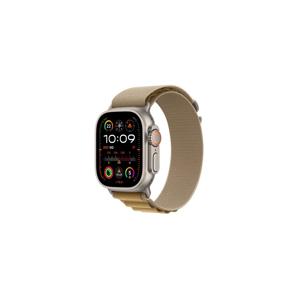 Apple Watch Ultra 2 GPS + Cellular 49mm Natural Titanium Case with Tan Alpine Loop - Small