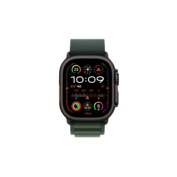 Apple Watch Ultra 2 GPS + Cellular 49mm Black Titanium Case with Dark Green Alpine Loop - Medium