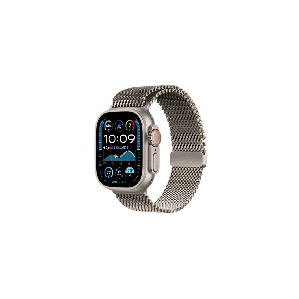 Apple Watch Ultra 2 GPS + Cellular 49mm Natural Titanium Case with Natural Titanium Milanese Loop - M