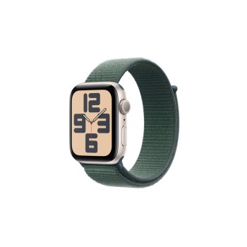 Apple Watch SE GPS 44mm Starlight Aluminium Case with Lake Green Sport Loop