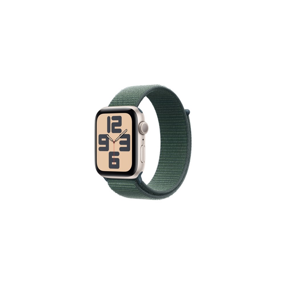 Apple Watch SE GPS 44mm Starlight Aluminium Case with Lake Green Sport Loop