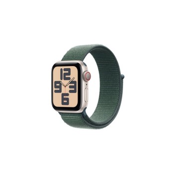 Apple Watch SE GPS + Cellular 40mm Starlight Aluminium Case with Lake Green Sport Loop