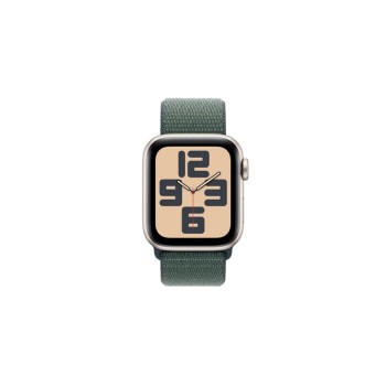 Apple Watch SE GPS + Cellular 40mm Starlight Aluminium Case with Lake Green Sport Loop