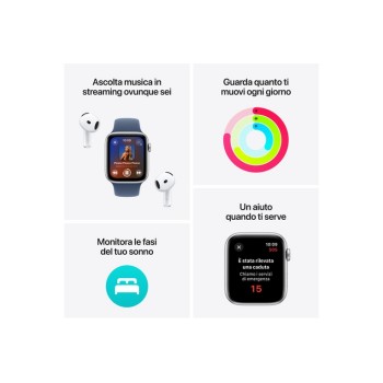 Apple Watch SE GPS + Cellular 44mm Starlight Aluminium Case with Starlight Sport Band - S/M