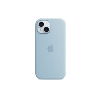 CUSTODIA IN SILICONE IPHONE 15 CON MAGSAFE \\ BLU CHIARO