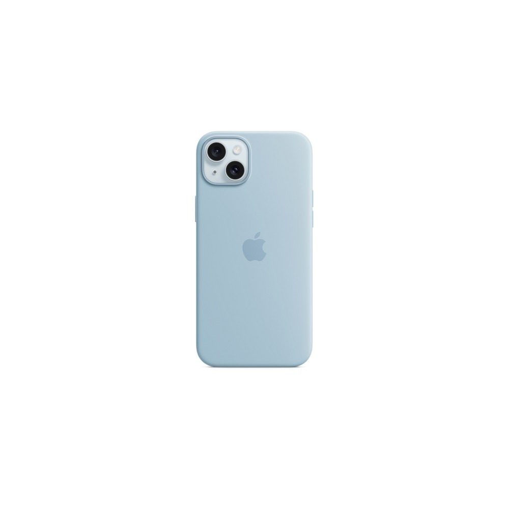 CUSTODIA IN SILICONE IPHONE 15 PLUS CON MAGSAFE \\ BLU CHIARO