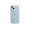 CUSTODIA IN SILICONE IPHONE 15 PLUS CON MAGSAFE \\ BLU CHIARO