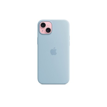 CUSTODIA IN SILICONE IPHONE 15 PLUS CON MAGSAFE \\ BLU CHIARO