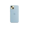 CUSTODIA IN SILICONE IPHONE 15 PLUS CON MAGSAFE \\ BLU CHIARO