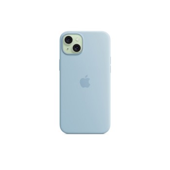 CUSTODIA IN SILICONE IPHONE 15 PLUS CON MAGSAFE \\ BLU CHIARO