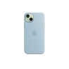 CUSTODIA IN SILICONE IPHONE 15 PLUS CON MAGSAFE \\ BLU CHIARO