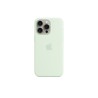 CUSTODIA IN SILICONE PER IPHONE 15 PRO MAX CON MAGSAFE \\ MENTA FREDDA