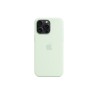 CUSTODIA IN SILICONE PER IPHONE 15 PRO MAX CON MAGSAFE \\ MENTA FREDDA