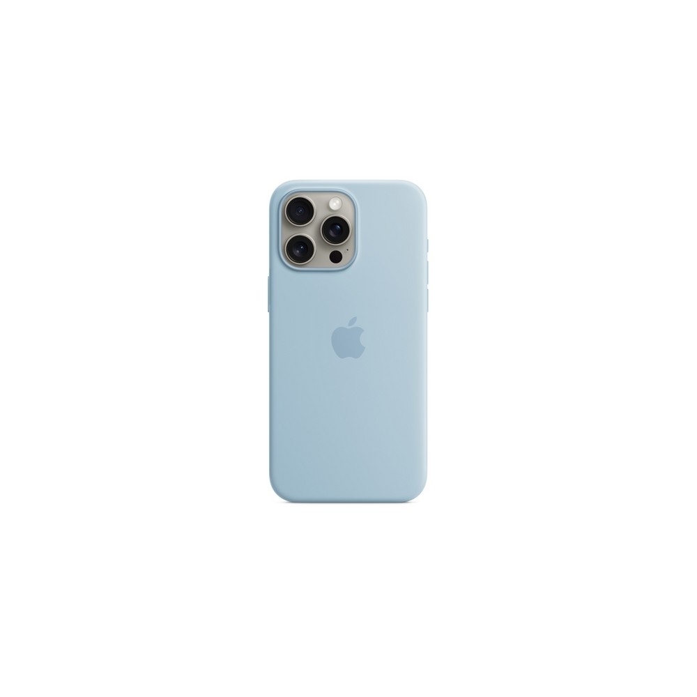 CUSTODIA IN SILICONE PER IPHONE 15 PRO MAX CON MAGSAFE \\ BLU CHIARO