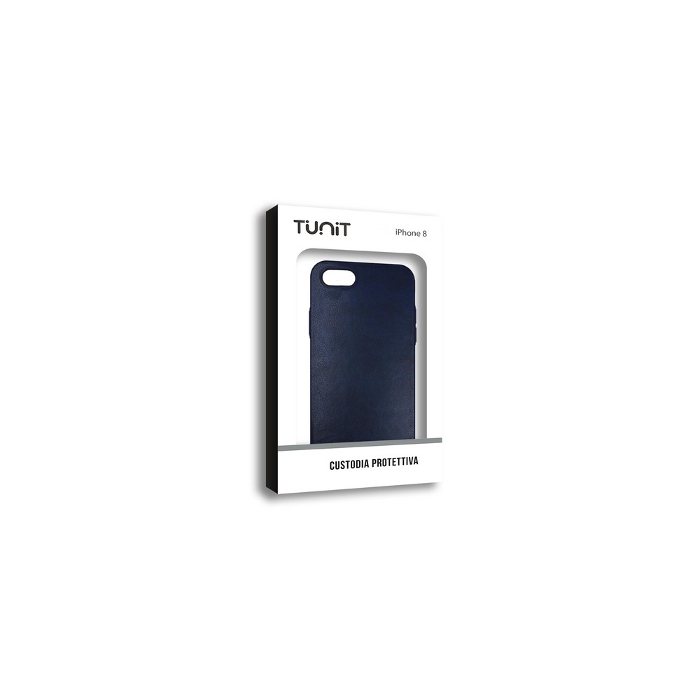 TUNIT LIGHT CASE - IPHONE 8/SE \\ CUSTODIA EFFETTO PELLE - BLUE