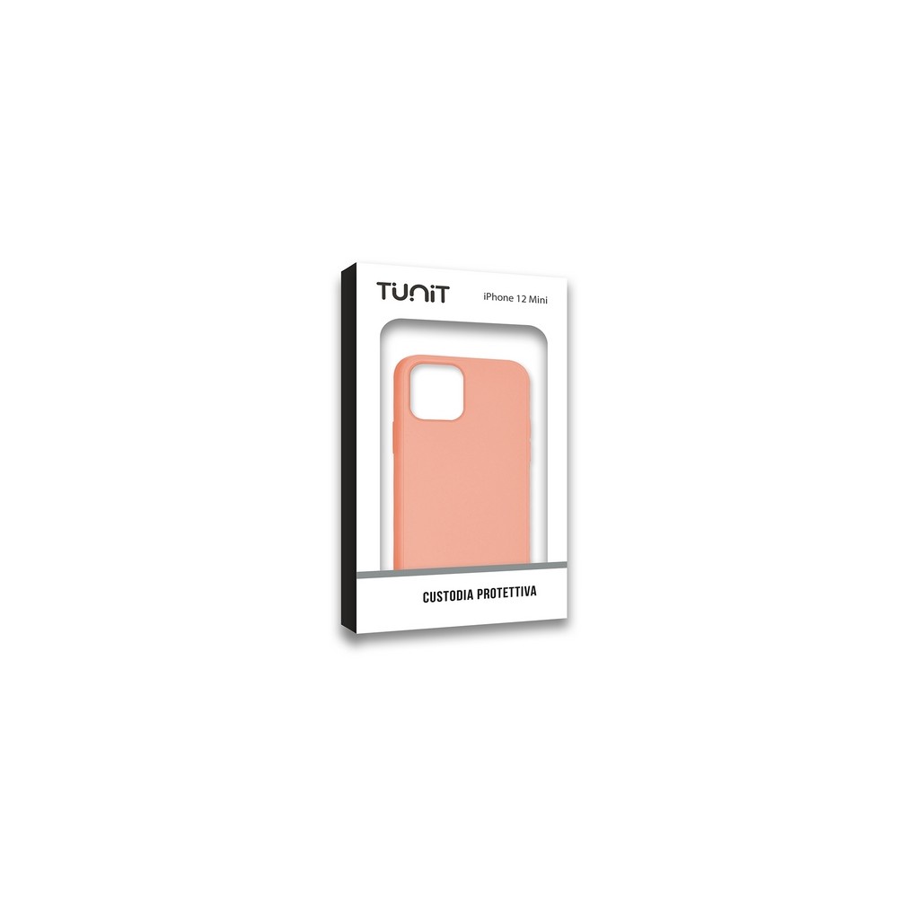 Cover in microfibra e silicone per iPhone 12 Mini - Peach