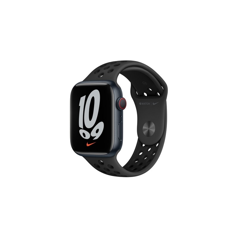 Apple Watch Nike Series 7 GPS+Cellular 45mm \\ Cassa alluminio mezz. con cinturino Nike Sport antrac. - Usato Grado B