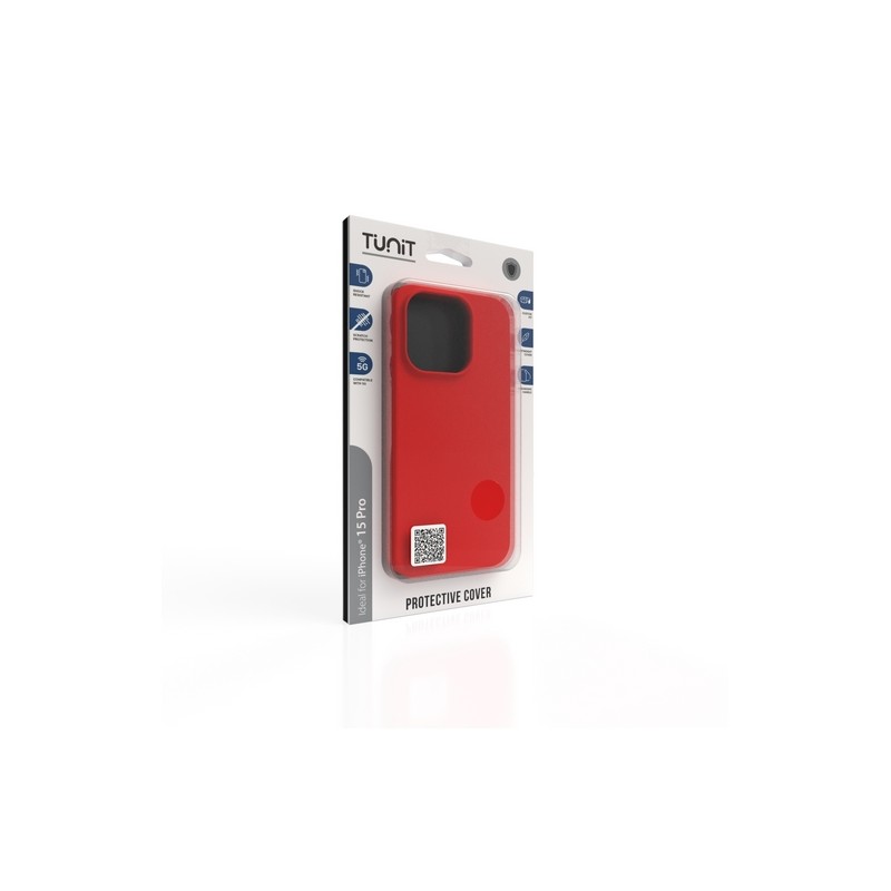 CUSTODIA IN SILICONE COMPATIBILE CON MAGSAFE PER IPHONE 15 PRO - RED